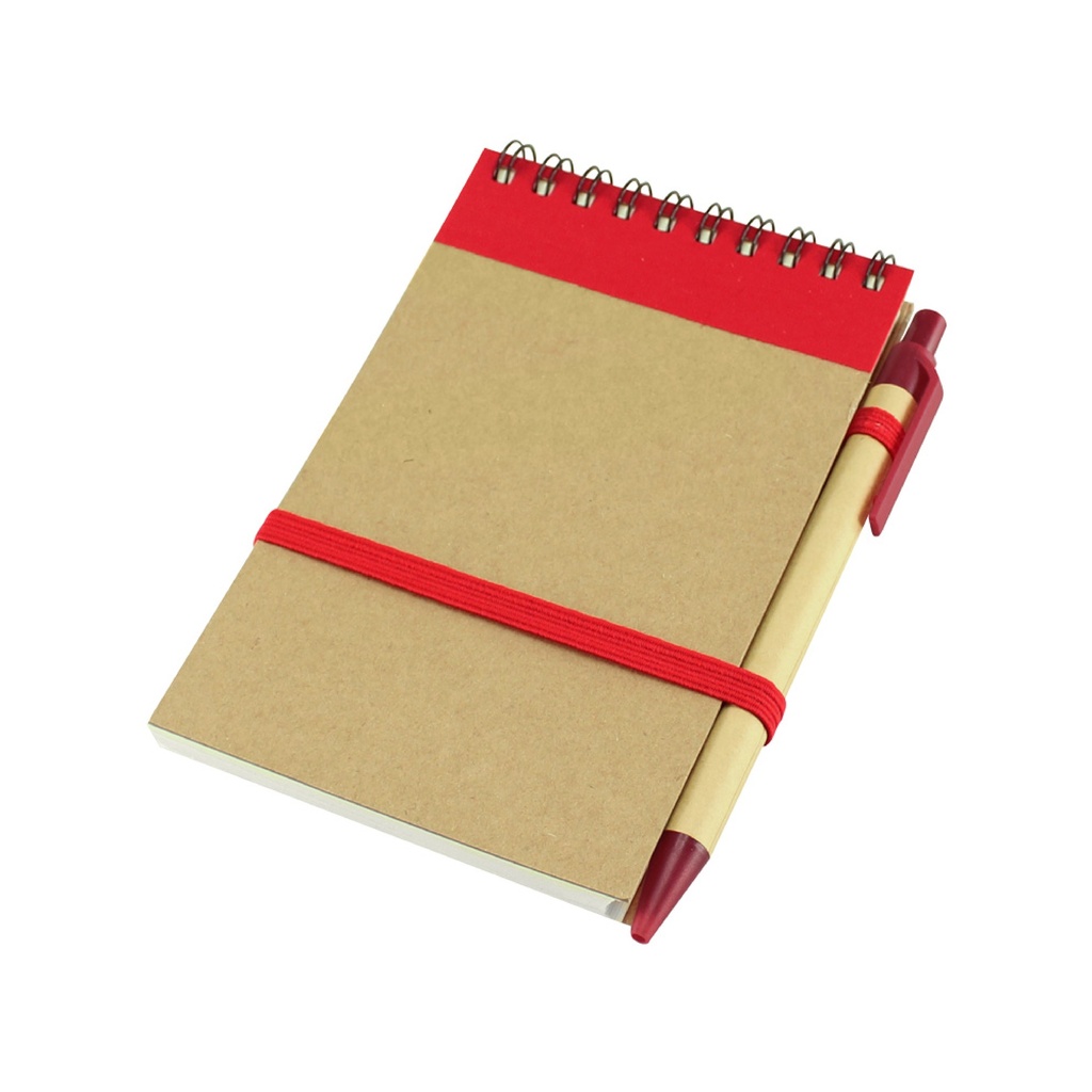 LIBRETA ECOCARD DE CARTÓN RECICLADO CON BOLÍGRAFO A JUEGO