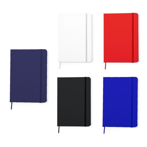 [NUVO] CUADERNO DE CUERINA CON  ELÁSTICO MED.  8" X 5"