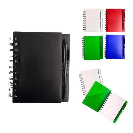 [BM-321] LIBRETA CON TAPA DE COLOR Y PLUMA A JUEGO