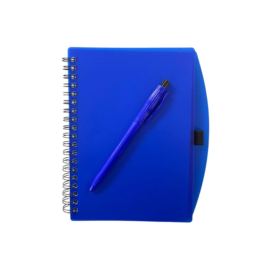 LIBRETA CON TAPA DE COLOR CON PLUMA A JUEGO