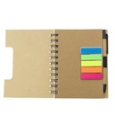 LIBRETA DE BAMBOO CON PLUMA, REGLA Y POST IT