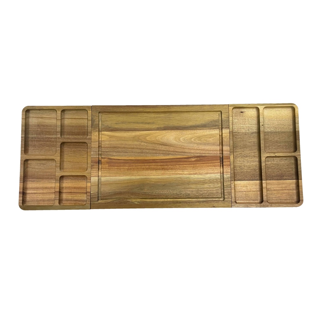 TABLA DE ACACIA CON BANDEJAS