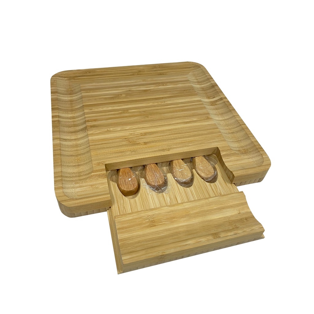 TABLA DE BAMBOO CON 4 UTENSILIOS