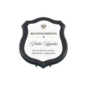 ESCUDO DE MADERA NEGRA CON PLACA DE ALUMINIO SUBLIMABLE