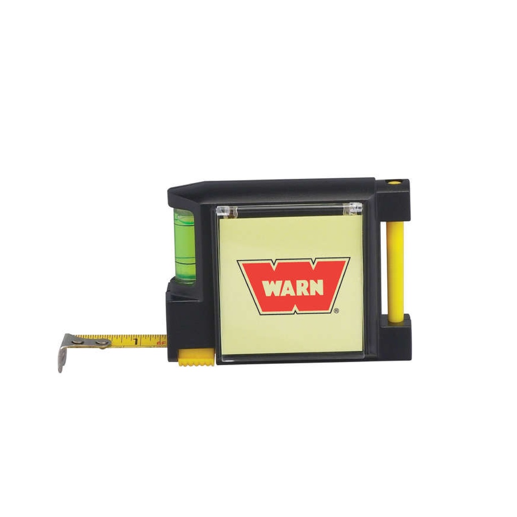 CINTA METRICA CON POST IT, PLUMA Y NIVEL