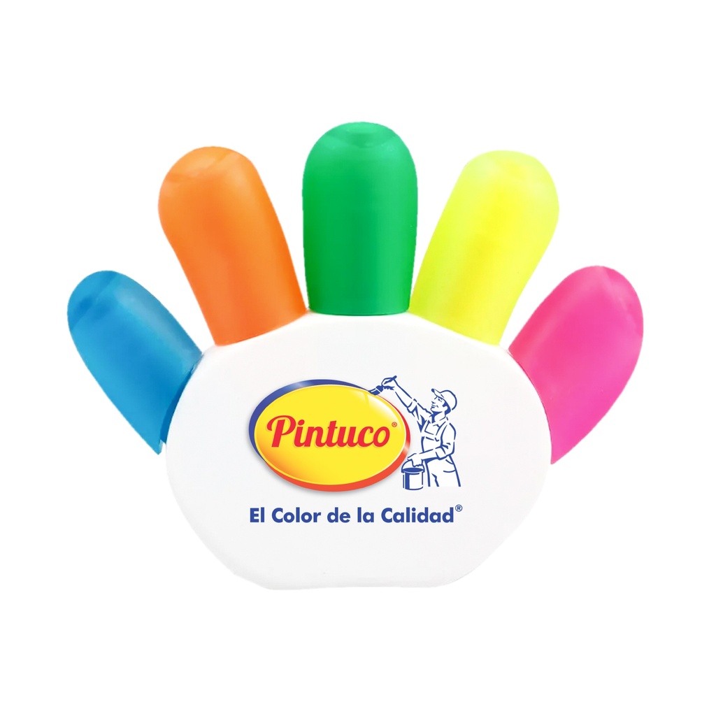 RESALTADOR EN FORMA DE MANO CON 5 COLORES