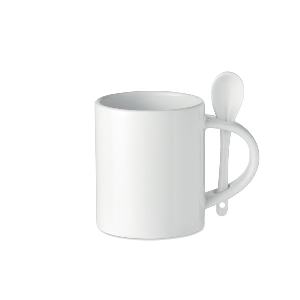 TAZA DE CERÁMICA CON CUCHARA Y PARTE INTERIOR DE COLOR 14 OZ