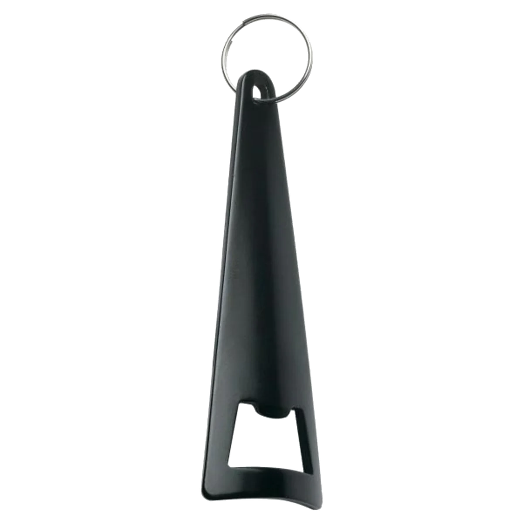LLAVERO ABRE BOTELLA DE ALUMINIO, TRIANGULAR TAMAÑO 4” X 1.5”