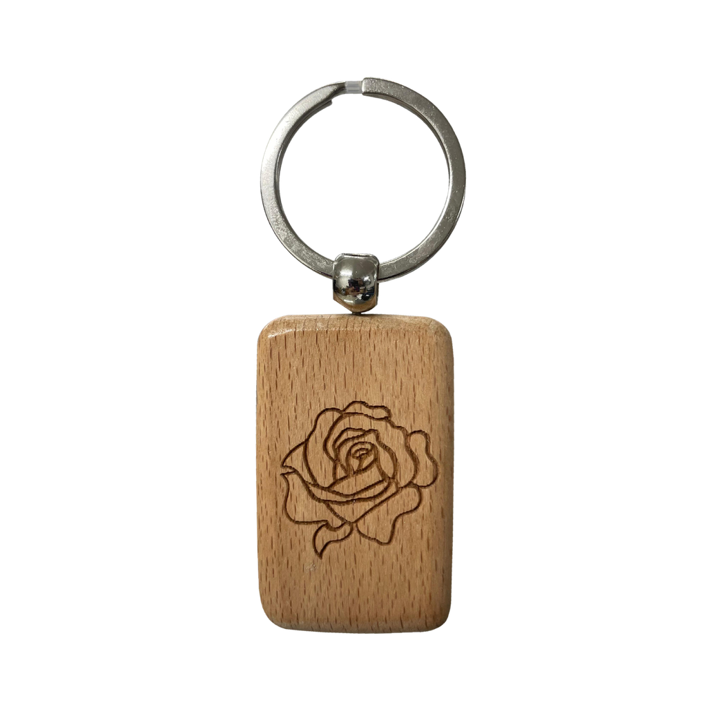LLAVERO DE MADERA SÓLIDA CON ANILLO DE METAL