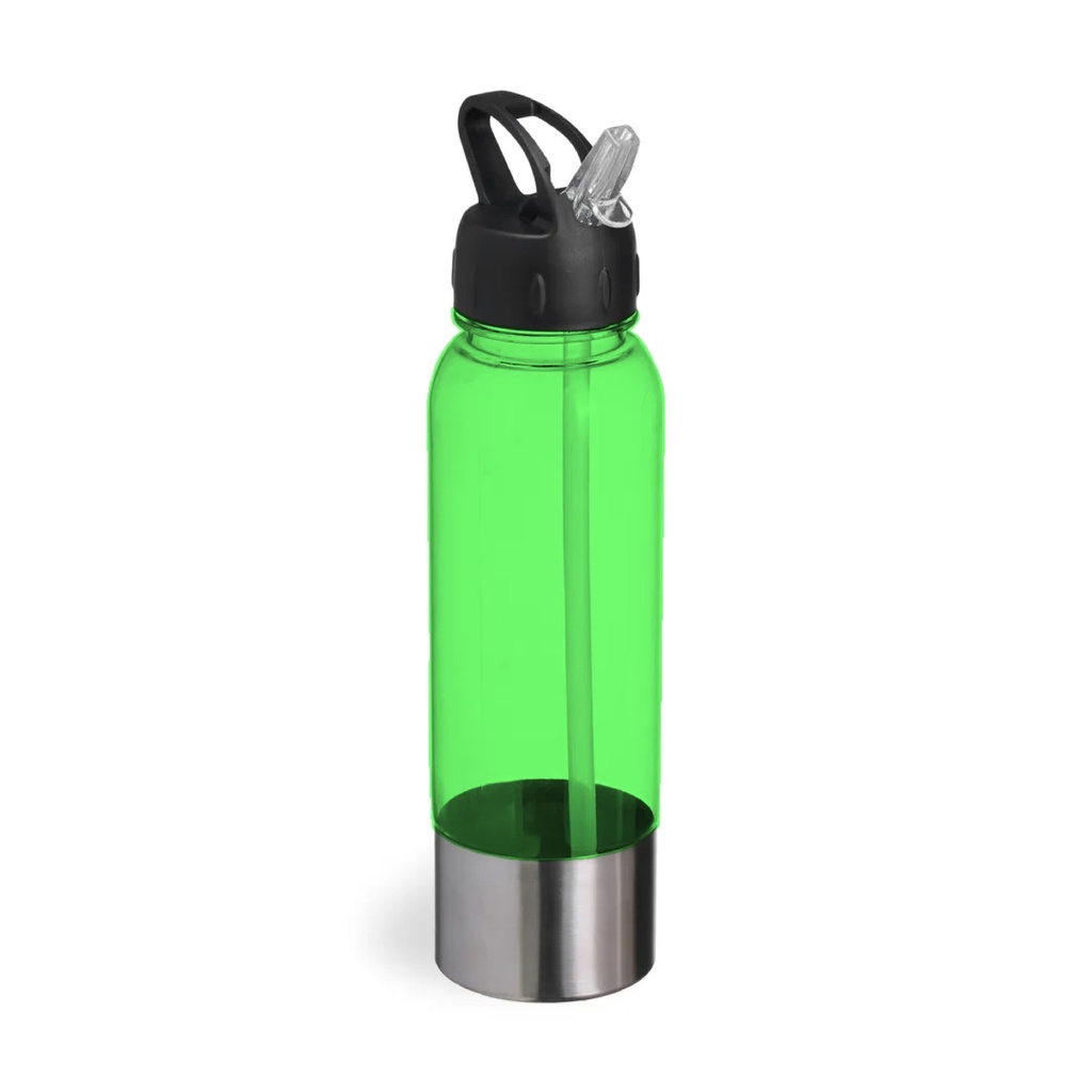 BOTELLA CON BOMBILLA Y TAPA PLÁSTICA 250ML.