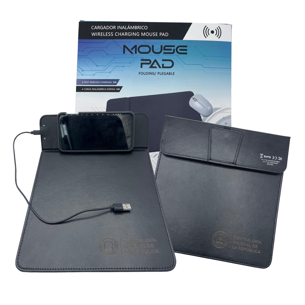 Mouse Pad de cuero con cargador inalámbrico