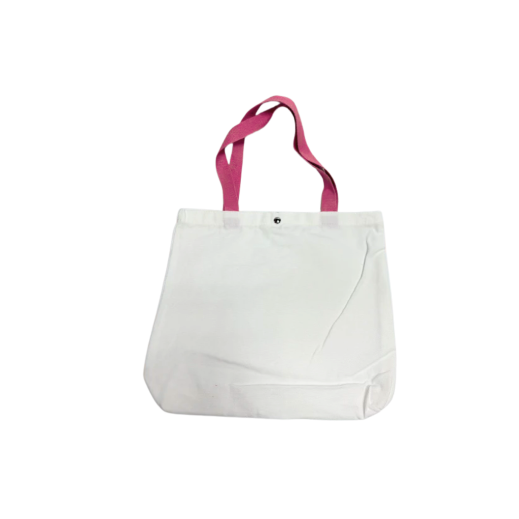 BOLSO CON ASA DE COLOR, CANVA BLANCO 30X35X8CM