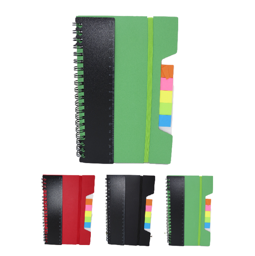 [PR-115] LIBRETA ESPIRAL CON POST IT Y REGLA 5´´X7´´
