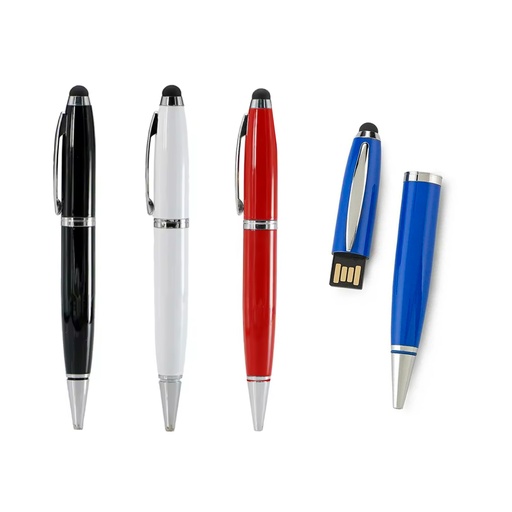 [BMRK-USBPEN] PLUMA DE METAL CON USB INTERNO (8GB) Y PUNTERO TOUCH DE GOMA