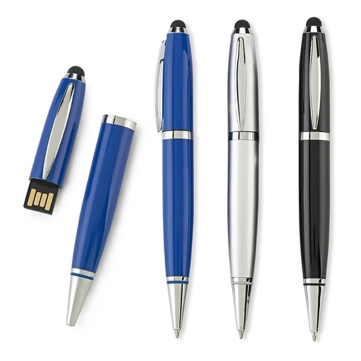 [PR-1060] PLUMA USB METALIZADA CON STYLUS EN PARTE SUPERIOR 4GB DE CAPACIDAD