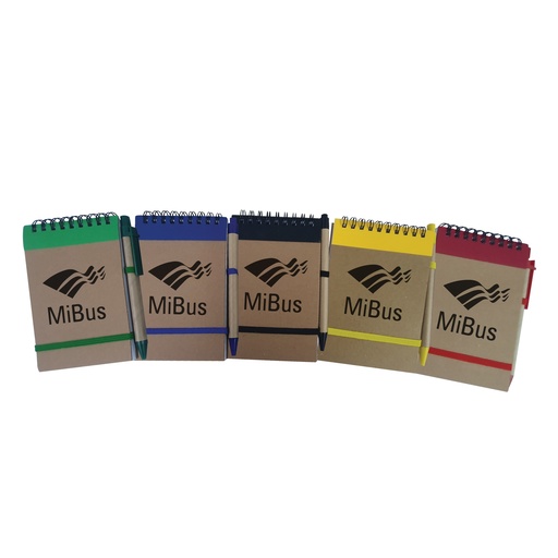 [PR-43] LIBRETA ECOCARD DE CARTÓN RECICLADO CON BOLÍGRAFO A JUEGO