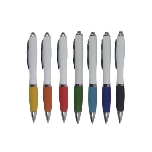 [PR-1054] BOLÍGRAFO DE PLÁSTICO ARGOLLA METALIZADA (TINTA AZUL)
