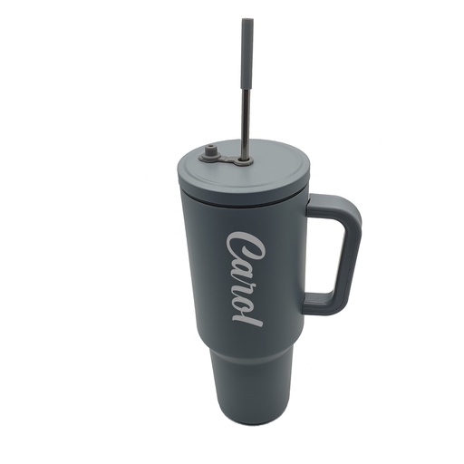 [PR-1003] BOTELLA DE ACERO CON ASA  Y CARRIZO 40oz/1250ml