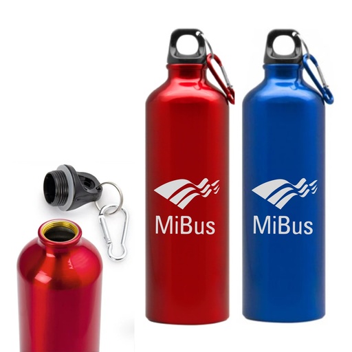 [LIVEN] BOTELLA DE ALUMINIO CON TAPA ROSCA Y CLIP CARABINER 30OZ
