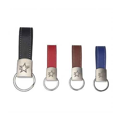 [PR-1016] LLAVERO EJECUTIVO CON PLATINA Y CUERINA