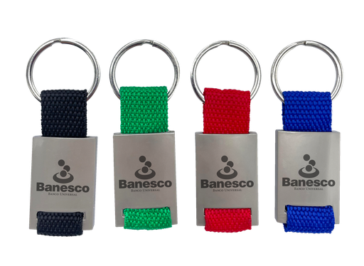 [PR-01] LLAVERO NYLON CON APLIQUE DE METAL