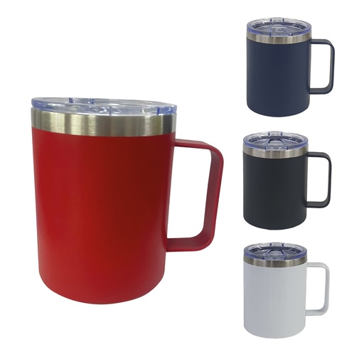 [FLOWER] TAZA CAFÉ DE ACERO INOXIDABLE  Y TAPA CLEAR