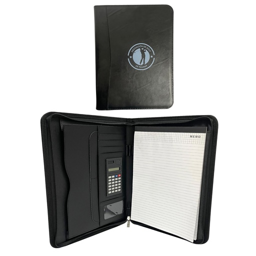 [PR-140] PADFOLIO DE CUERINA CON CALCULADORA Y ZIPPER
