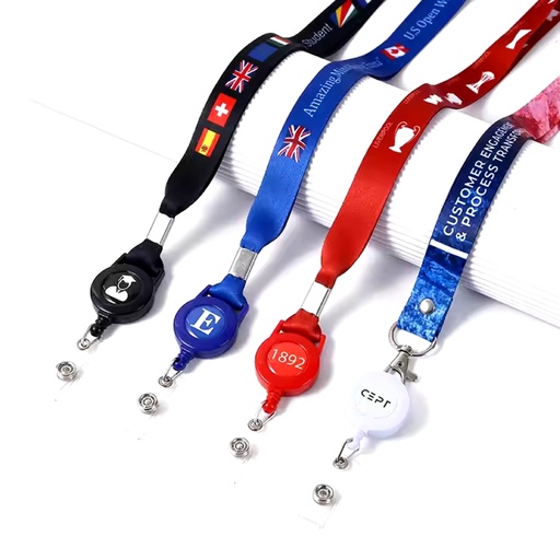 [PR-1211] COLLAR SATINADO DE 1.5CM. CON PORTA IDENTIFICACIÓN DE YOYO REDONDO DE 3CMS