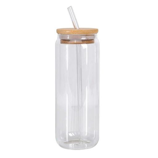 [PR-1250] VASO DE VIDRIO 460ML CON TAPA DE BAMBOO