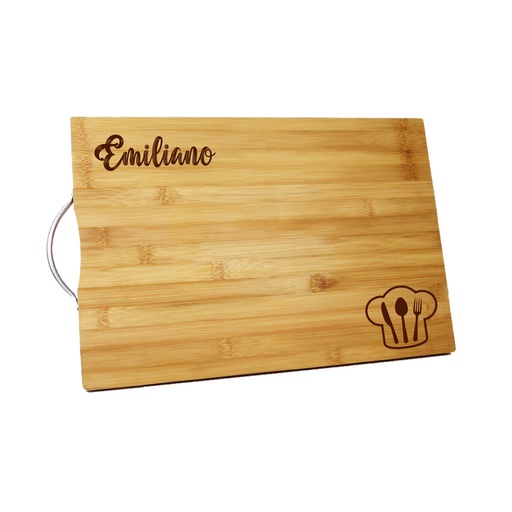 [81014] TABLA DE PICAR MADERA CON MANGO 22X32CM