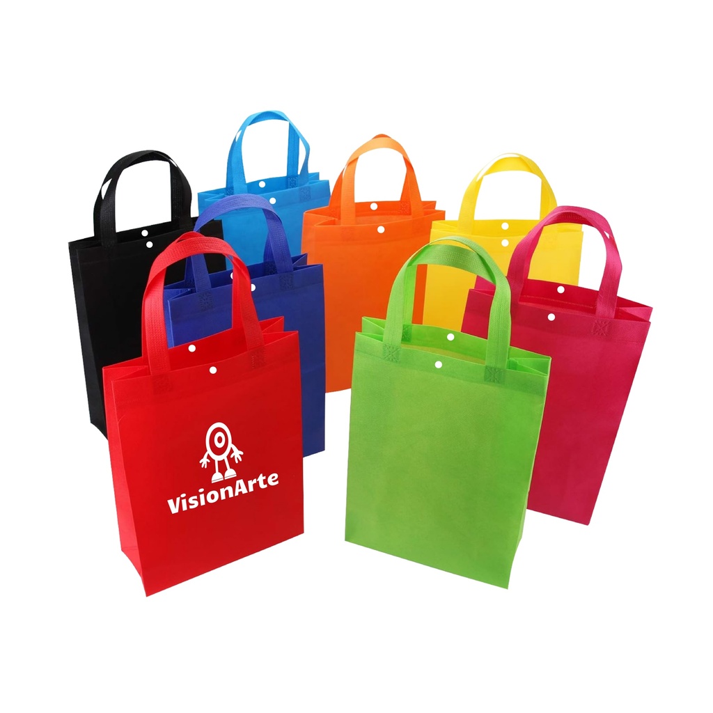 BOLSA RECICLADA CON CIERRE Y BOTÓN