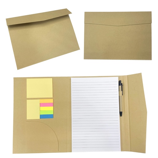 [BMARK-072] CARPETA DE CARTÓN, POST IT, PLUMA, BLOCK 50 HOJAS, CIERRE DE IMÁN