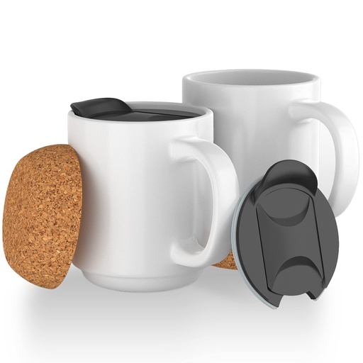 [CORK] TAZA CERÁMICA CON BASE DE CORCHO 11oz